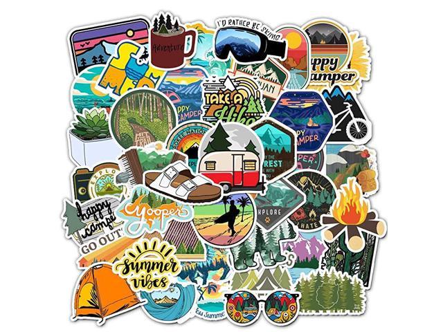 Outdoors Awesome Adventure Nature Stickers Outdoors Hiking Camping Travel Wilderness Stickers Pack 50 Pcs Suitcase Stickers Vinyl Decals for Car Bumper Helmet Luggage Laptop Water Bottle 