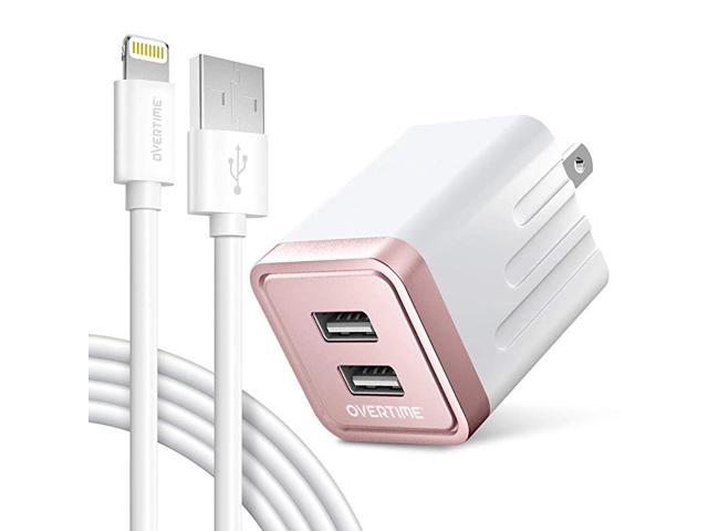 Iphone Charger Set Apple Mfi Certified Lightning Cable With Dual Usb Wall Adapter 24 Amp Compatible Wiphone 11 Pro Max Xs Xr X 8 7 6s 6 Plus Se Airpods Ipad Rose Goldwhite 4ft Newegg Com