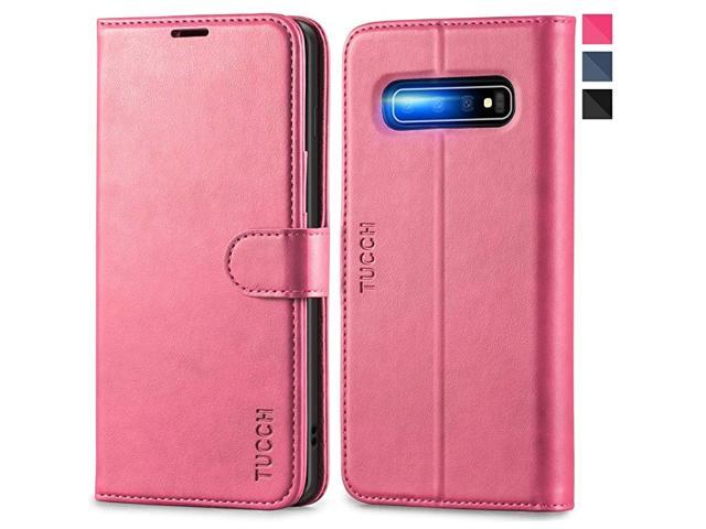 PU Leather Flip Cover Compatible with Samsung Galaxy S10 red Wallet Case for Samsung Galaxy S10 