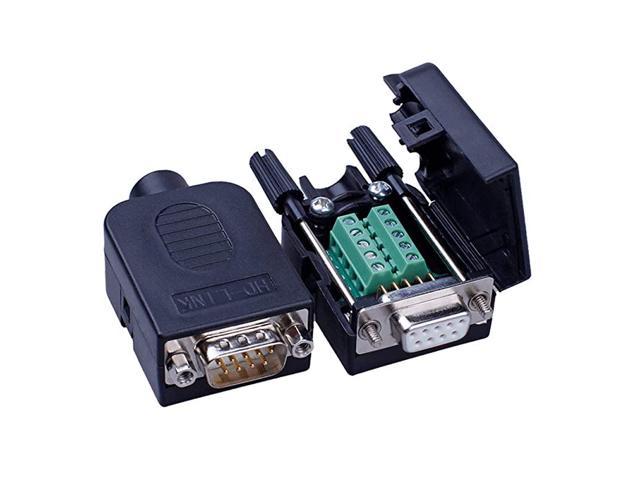 Adapter DB9 9pin plug pin D-SUB VGA DE9 signals Terminal Breakout Board 1 row 