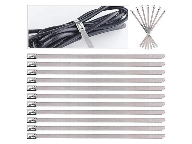 18 Inches Stainless Steel Cable Zips Ties Multi-Purpose Metal Exhaust Wrap 30pcs 