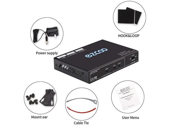 EZCOO HDMI Splitter 1x2 4K 60Hz 4:4:4 18Gbps HDR Dolby Vision HDCP 2.2 Audio Breakout SPDIF Optical 5.1CH Support HDMI Scaler 4K 1080P Work Together with Firmware Upgrade 