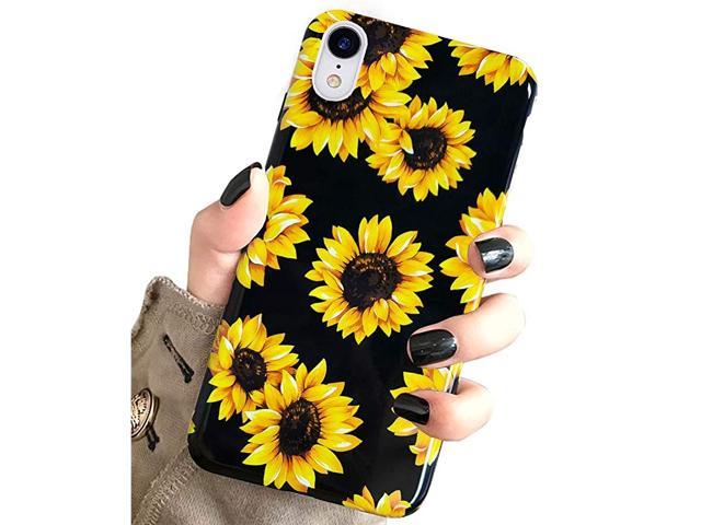 Iphone Xr Case Vintage Flower Floral Cute Yellow Sunflowers Black Soft Cover For Girls Women Tpu Silicone Flexible Slim Fit Fashion Design Pattern Protective Case For Iphone Xr 6 1 Inch Newegg Com