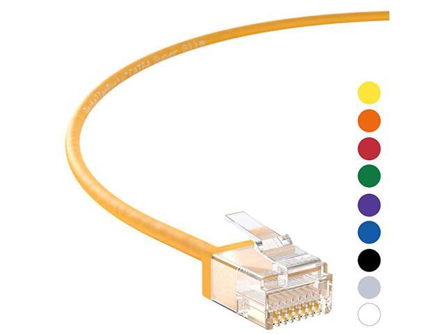 10Gigabit/Sec Network/High Speed Internet Cable Professional Series - White 550MHZ InstallerParts Ethernet Cable CAT6A Super Slim Cable UTP 7 FT 5 Pack 32AWG
