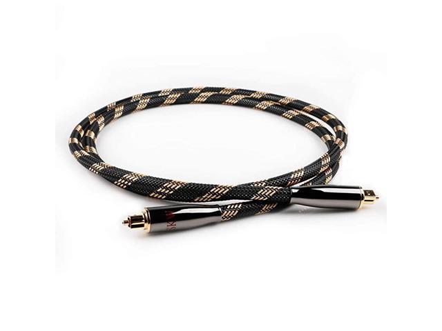 Optical Digital Audio Cable Home Theater Fiber Optic Toslink Male to Male Gold Plated Optical Cables SPDIF Metal Connectors Braided Nylon Jacket 10ft