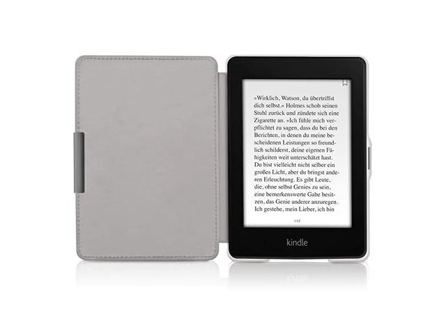 kwmobile Case for  Kindle Paperwhite 10. Gen - 2018 - PU Leather Cover with Magnet Closure Strap Card Slot Stand Sleeping Owl Turquoise/Brown/Mint 