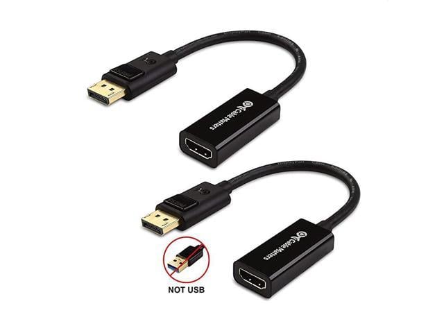 Cable Matters 2-Pack DisplayPort to HDMI Adapter DP to HDMI Adapter is NOT Compatible with USB Ports, Do NOT Order for USB Ports on Computers 