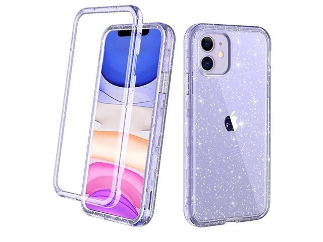 Compatible With Iphone 11 Case Crystal Clear Glitter Sparkly Bling Heavy Duty Shockproof Hybrid Three Layer Protective Cover Case For Apple Iphone 11 6 1 Inch 19 Purple Clear Glitter Newegg Com