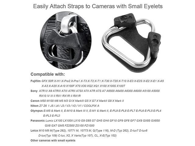 4x Camera Strap Triangle Split Ring Adapter With Plastic Cap NEW 