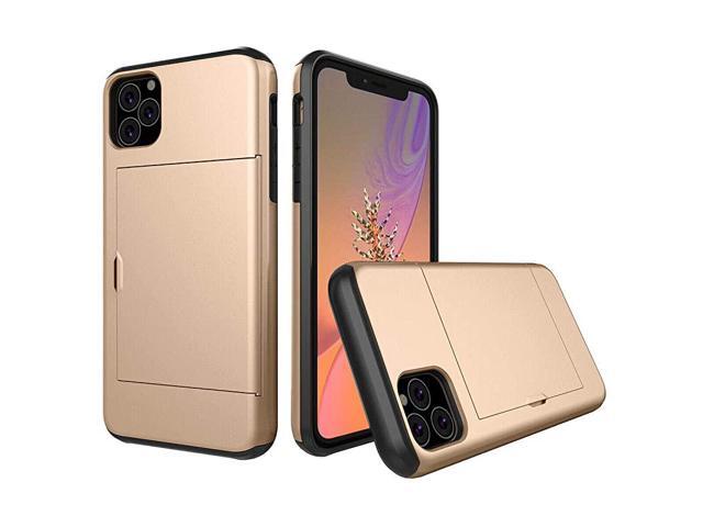 iPhone 11 Pro Max Defender Case UltraThin Shockproof Hard Back Silicone Dual Layer Protective Credit Card Holder ID Cards Slot... 