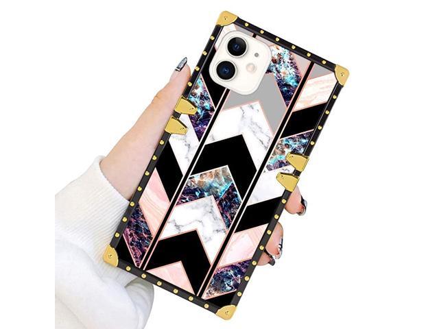 Square Case Compatible Iphone 11 19 61 Inch Shiny Rose Gold Wave Geometric Marble Luxury Elegant Soft Tpu Shockproof Protective Metal Decoration Corner Back Cover Case Iphone 11 Case Newegg Com