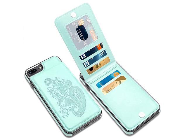 Iphone 7 Plus Case With Card Holder Flower Series Slim Pu Leather Iphone 7 Plus Wallet Case For Girls Full Body Protective Case With Screen Protector For Iphone 7 Plusiphone 8 Plus Mint Newegg Com