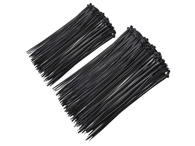 Black Cable Zip Ties Assorted Sizes 6 and 8 Inch 500 Pack, Nylon Self ...