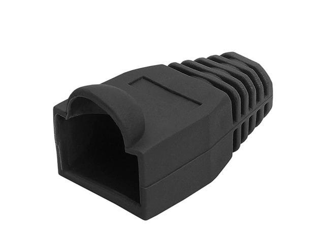 RJ45 Strain Relief Boots for CAT55E6 Ethernet LAN Cable Connector Cover Color Black Pack of 50
