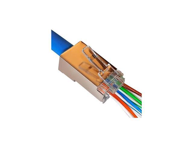 1000 Pcs RJ45 Network Cable Modular Plug CAT5e 8P8C Connector End Pass Through 