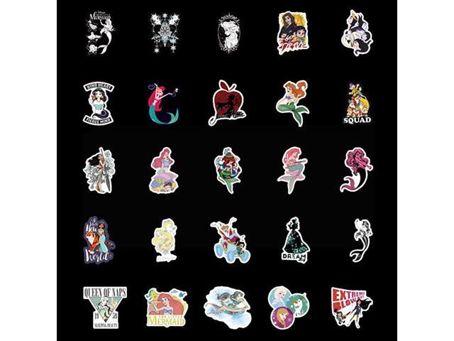 100Pcs Disney Princess Character Themed Waterproof Stickers for Gifts Water  Bottles Cup Laptop Phone Guitar Car Motorcycle Bike Skateboard Luggage