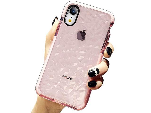 Compatible Iphone Xr Case Crystal Clear Slim Diamond Pattern Soft Tpu Anti Scratch Shockproof Protective Cover For Women Girls Men Boys With Iphone Xr 6 1 Inch Pink Newegg Com