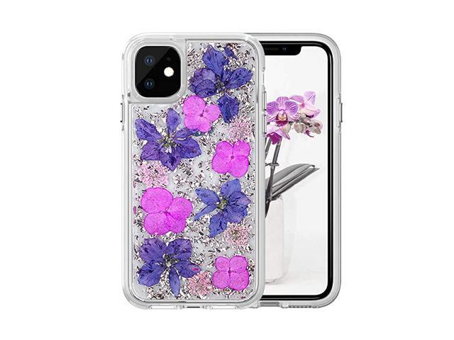 Iphone 11 Case Women Luxury Fashion Gold Foil Glitter Case Made With Real Natural Flowers With
