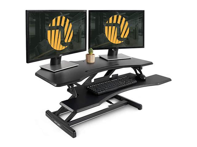 37" Dual Monitor Adjustable Height Desk Riser Tabletop Sit to Stand Workstation 
