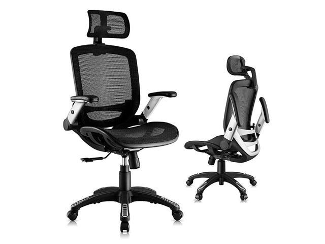 Ergonomic High Back Office Chair High Executive Computer Desk Mesh PU White 