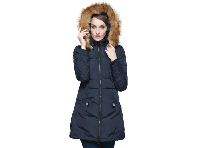 orolay women's down jacket with removable faux fur trim hood