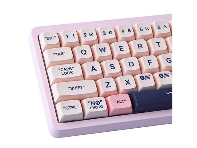 Wunzkii PBT Keycaps 147 Keys Pink Plastic Keycaps Dye-Sublimation XDA Profile Custom Keycaps Cute Keycaps for Cherry Gateron MX... 