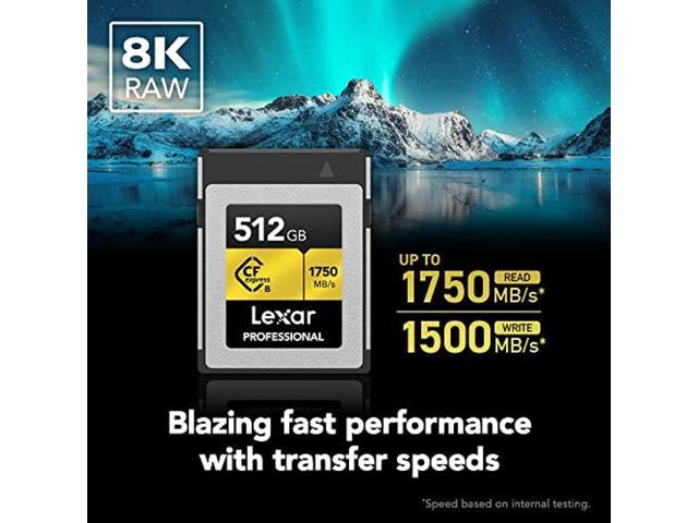 Lexar Professional 512GB CFexpress Type B Memory Card Gold Series, Up ...