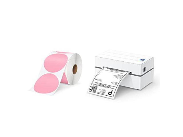 Munbyn P130 Shipping Label Printer 3 Inch Pink Circle Thermal Sticker Labels Self Adhesive 9606