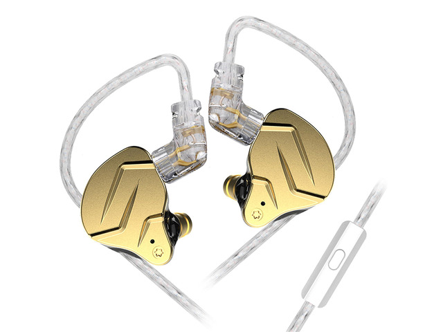 KZ ZSN Pro X Gaming Earbuds, KZ in Ear Monitor Headphones, HiFi Wired IEM with Hybrid Dual Driver 1ba 1dd High Fidelity Musicians in-Ear Earphones with Detachable Tangle-Free Cable (with mic, Gold)