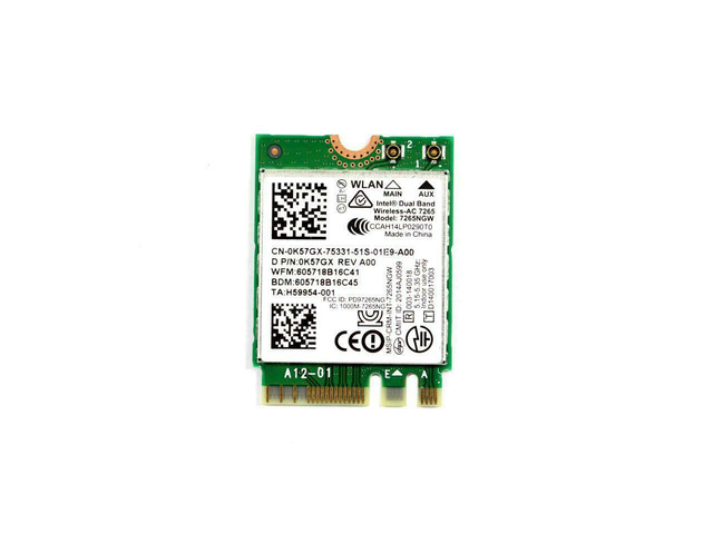 Dell Intel 7265 Dual Band M.2 WiFi Card 802.11ac K57GX CHA01 Adapter