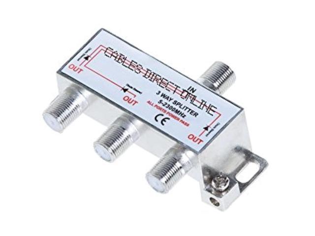 3 Way Bi-Directional 5-2300 Mhz Coaxial Antenna Splitter For Rg6 Rg59 ...