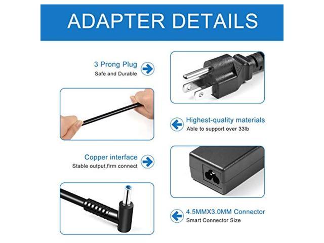 10Ft 19V 3.42A 65W Ac/Dc Adapter For Hp Pavilion P2-1334, P2-1119, P2 ...