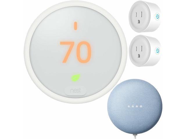 Google Nest Learning Thermostat E Gen 2 Nest Mini + 2-Pack Deco Smart Plugs 