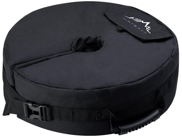 Himal Outdoors Round Umbrella Base Weight Bag Up to 90Lbs,Black Heavy Duty 900D Rip Stop Polyester,Tear Resistant,UV Protection,18’’ for Most Patio Umbrella Base