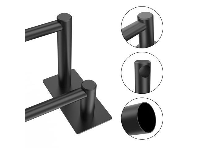 Towel Racks for Bathroom, 27.56 inch Black Double Bath Towel Bar, Wall Mounted SUS304 Brushed Stainless Steel Hand Towel Holder Rust/Scratch Resistant