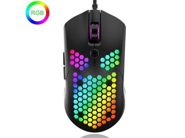 Ultra Lightweight Honeycomb Design Wired Gaming Mouse RBG Backlit 6 ...