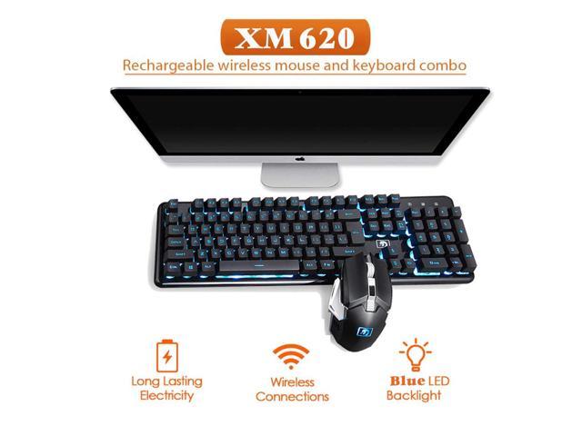 XM620 2.4G Punk Wireless Gaming Keyboard and Mouse 2400DPI Rechargeable Backlit 