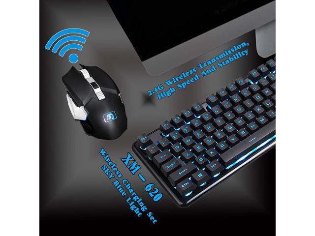 MAMBASNAKE K620 Wireless Gaming Keyboard & Mouse Combo,Mechanical Feel