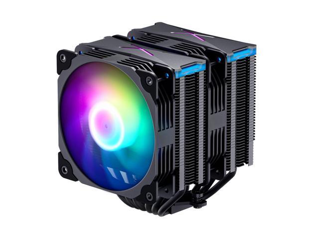 CPU Cooler Double Tower Fin Group 6 Heat Pipes Silent Hydraulic Radiator Fan 12V 3Pin Colorful Lights Air Cooling Fan for Home/Office/Internet Cafe/Servers for AMD 