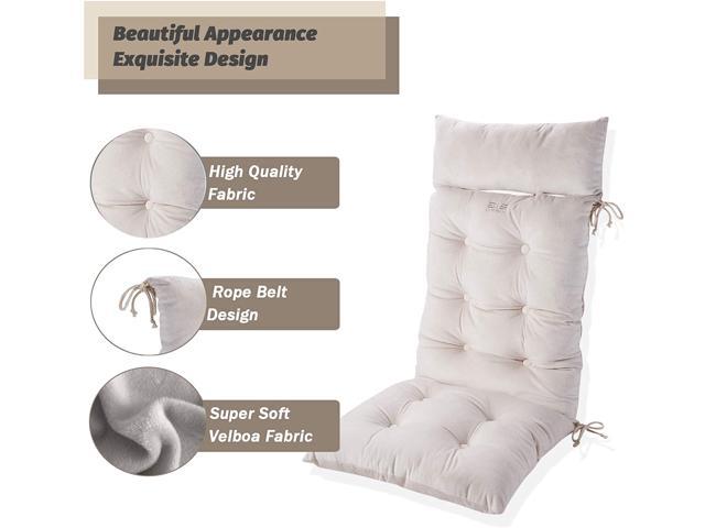 Big Hippo Rocking Chair Cushions Set, Rocking Chair Pads with Ties, Soft  Thicken Pillow for Indoor, Office, Home (Beige)