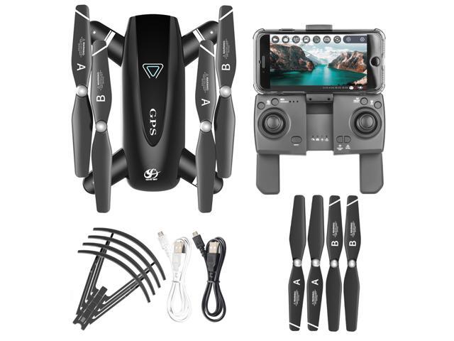 Uav Gps Drones Mini Wifi Fpv Drone 720p Hd Camera 2 Led Light Auto Return Home Rc Drone 2 4ghz Anti Interference Quadcopter Altitude Hold Support Video With Modular Battery Carrying Case Drones