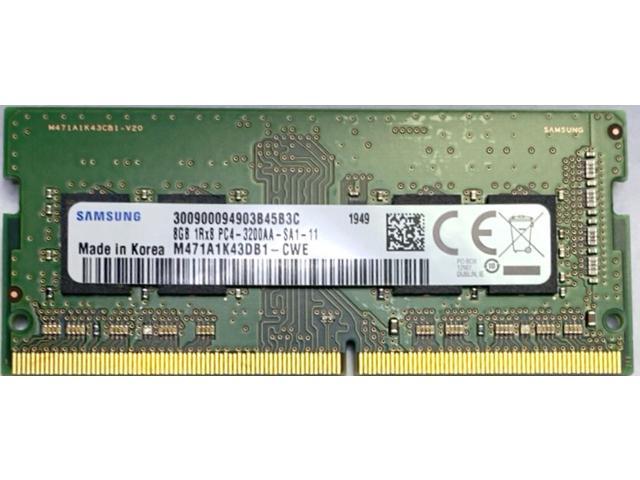 Samsung 8GB DDR4 3200MHz PC4-25600 1.2V 1Rx8 260-Pin SODIMM Laptop RAM Memory Module M471A1K43DB1-CWE