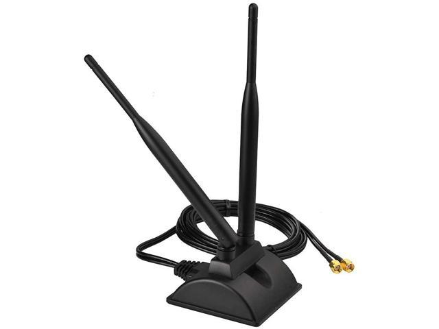 Eightwood WiFi Antenna 5dBi 2.4GHz 5.8GHz Dual Band RP-SMA Male Antennas Pack of 4 MHF4 to RP-SMA Female Pigtail Cable 6 inches for Desktop Laptop NGFF M.2 WiFi Card Wireless Adapter 