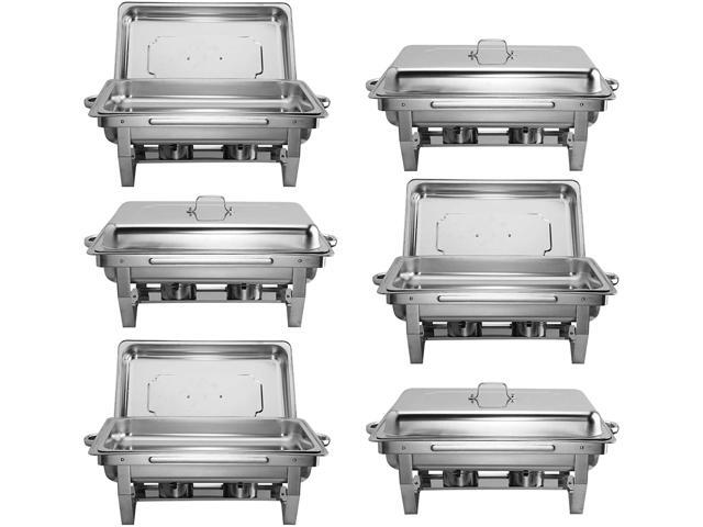 6Packs 9L//8Q Chafing Dishs Sets Stainless Steel Catering Pans Food Warmer New