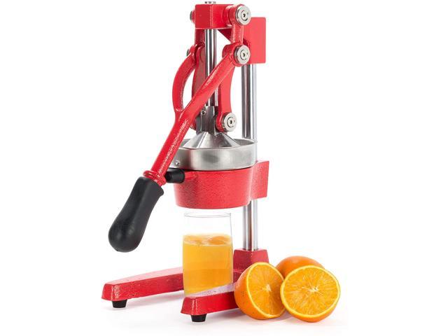 Red Lime Manual Juicer with Ergonomic Silicone Handles 