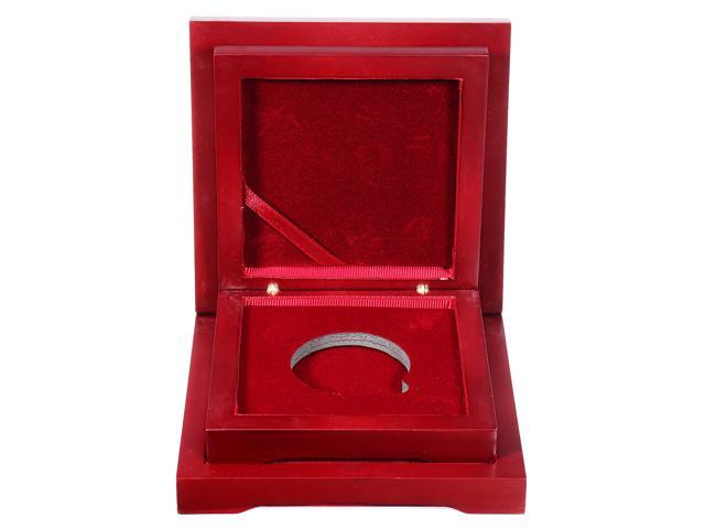 Details about   10-75MM Single Coin Badge Holder Red Wooden Container Storage Box Display Case 