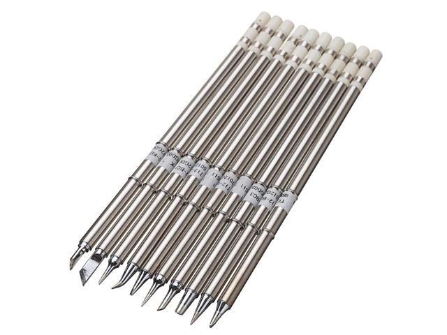 Drillpro 10pcs T12 Soldering Iron Tips Set for HAKKO FX951 FX952
