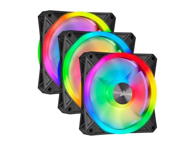 CORSAIR QL Series, iCUE QL120 RGB 120mm RGB LED Fan, Triple Pack with Lighting Node CORE