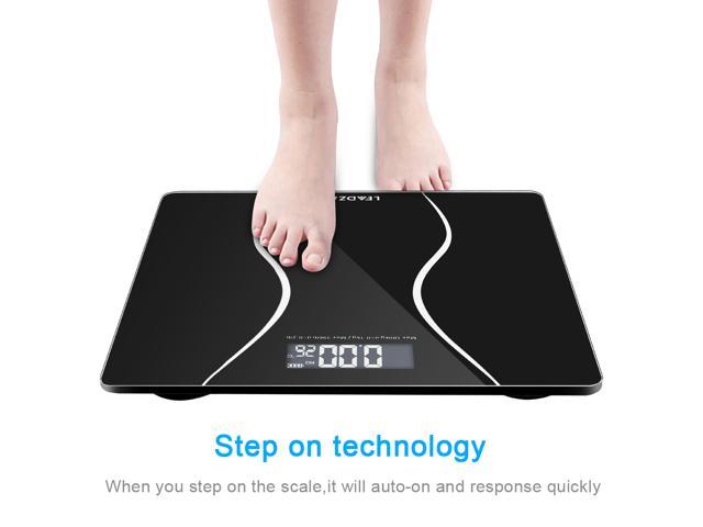 400lb/180KG Digital LCD Glass Bathroom Scale Body Weight Scales High ...