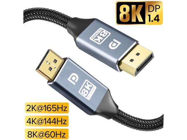 Ultra High Speed DisplayPort 1.4 Cable 3.3FT,Snowkids 8K Displya Port 8K@60hz HDCP2.2 Cord 4K@144hz 32.4Gbps Nylon Braided/Aluminum Alloy DP to DP Cable for Laptop/PC/TV/Gaming Monitor 2K@165hz 